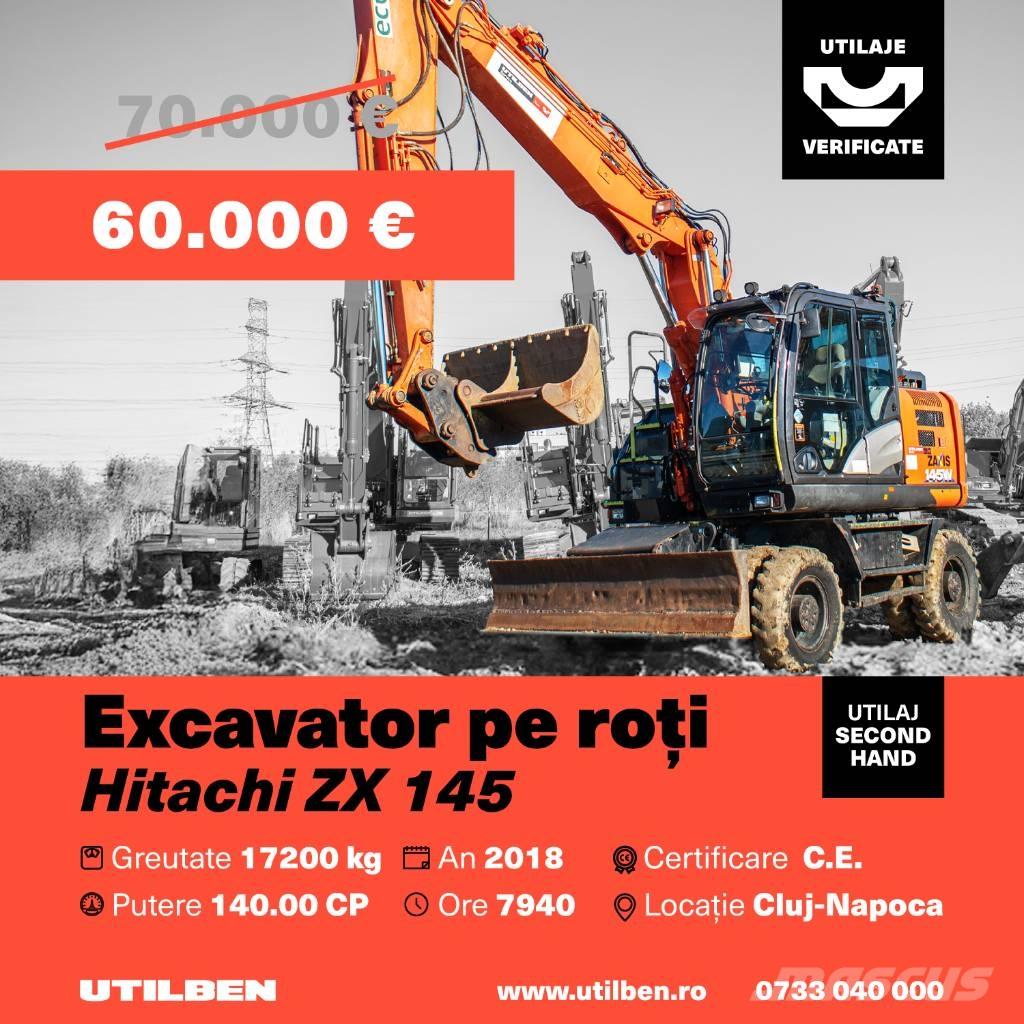  Hitach ZX 145 Excavadoras de ruedas