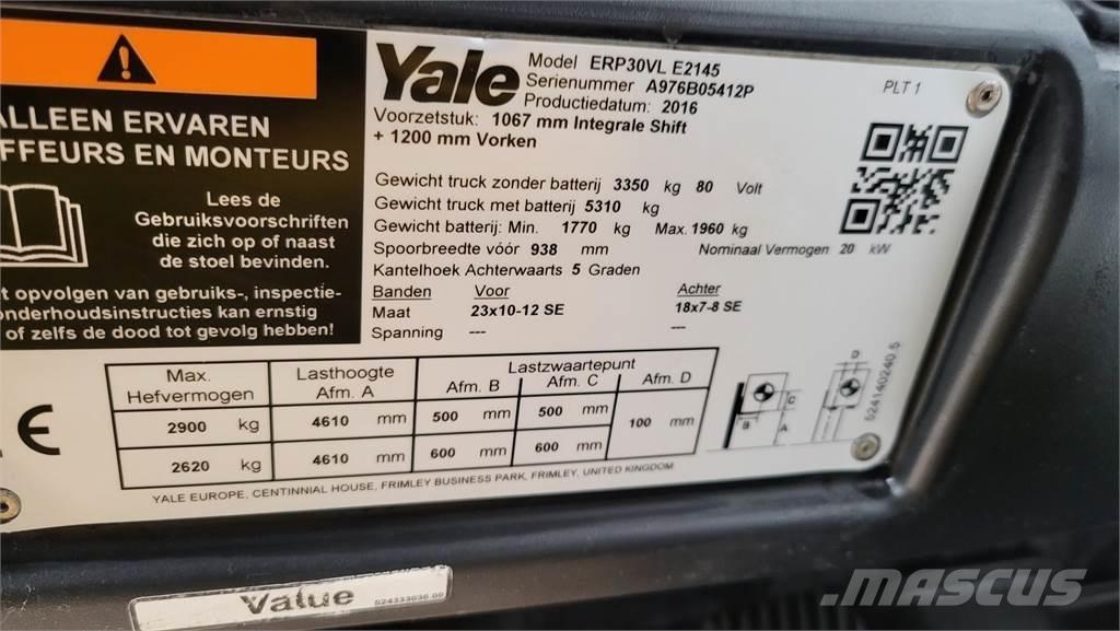 Yale ERP30VL 2016 Carretillas de horquilla eléctrica