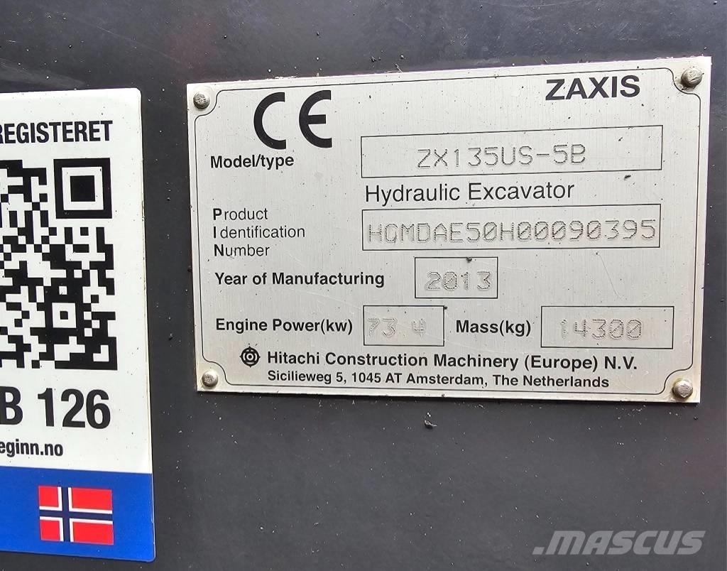 Hitachi ZX 135 US-5 Excavadoras de cadenas