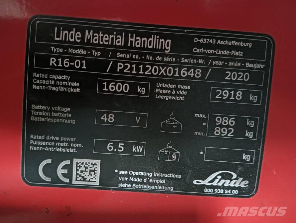 Linde R 16 Carretillas retráctiles