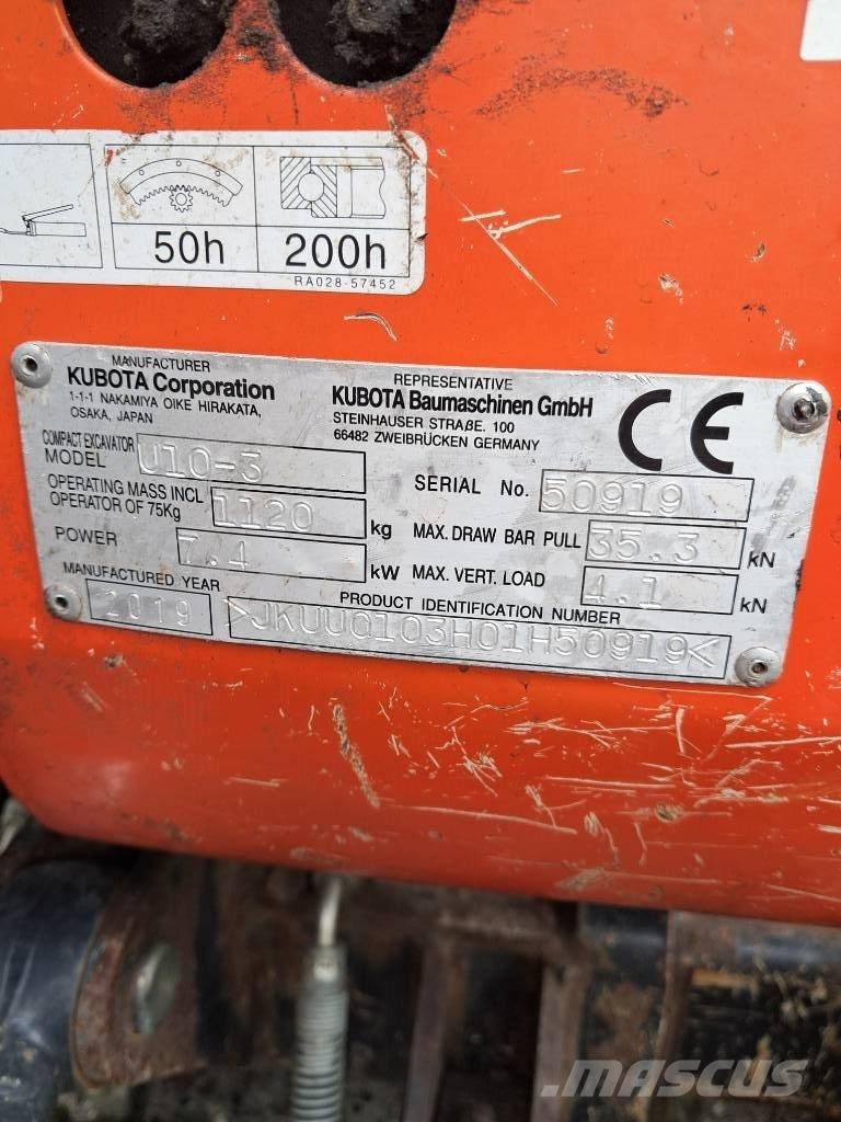 Kubota U 10-3 Mini excavadoras < 7t