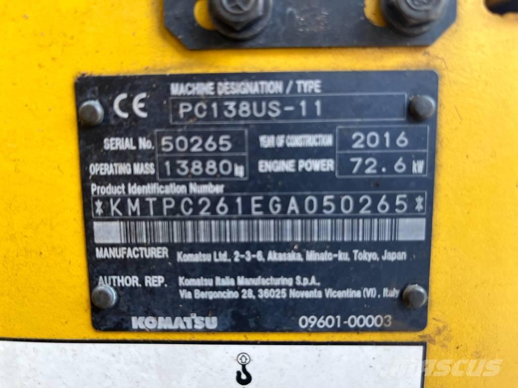 Komatsu PC 138 US-11 Excavadoras de cadenas