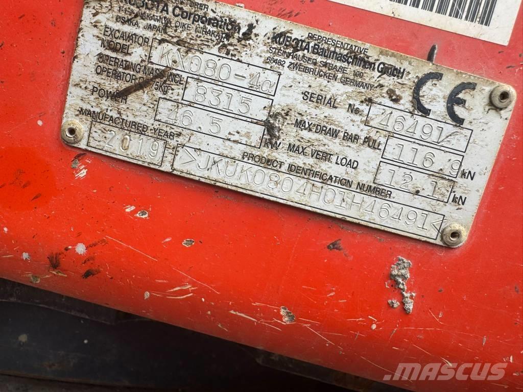 Kubota KX 080-4 Excavadoras 7t - 12t