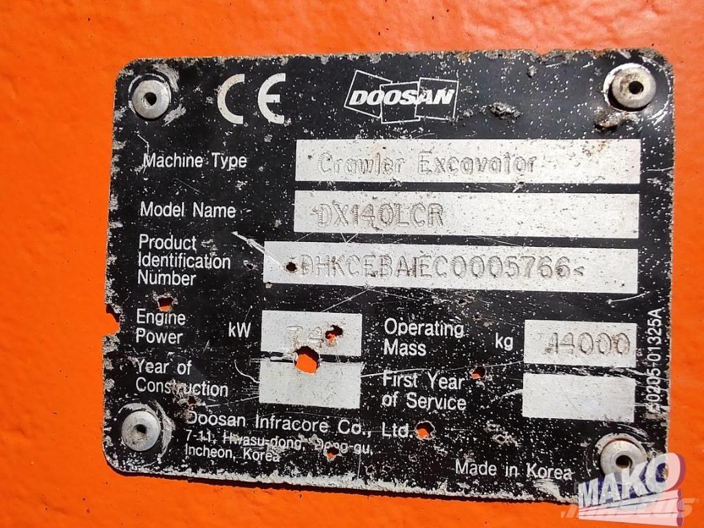 Doosan DX 140 LCR Excavadoras de cadenas