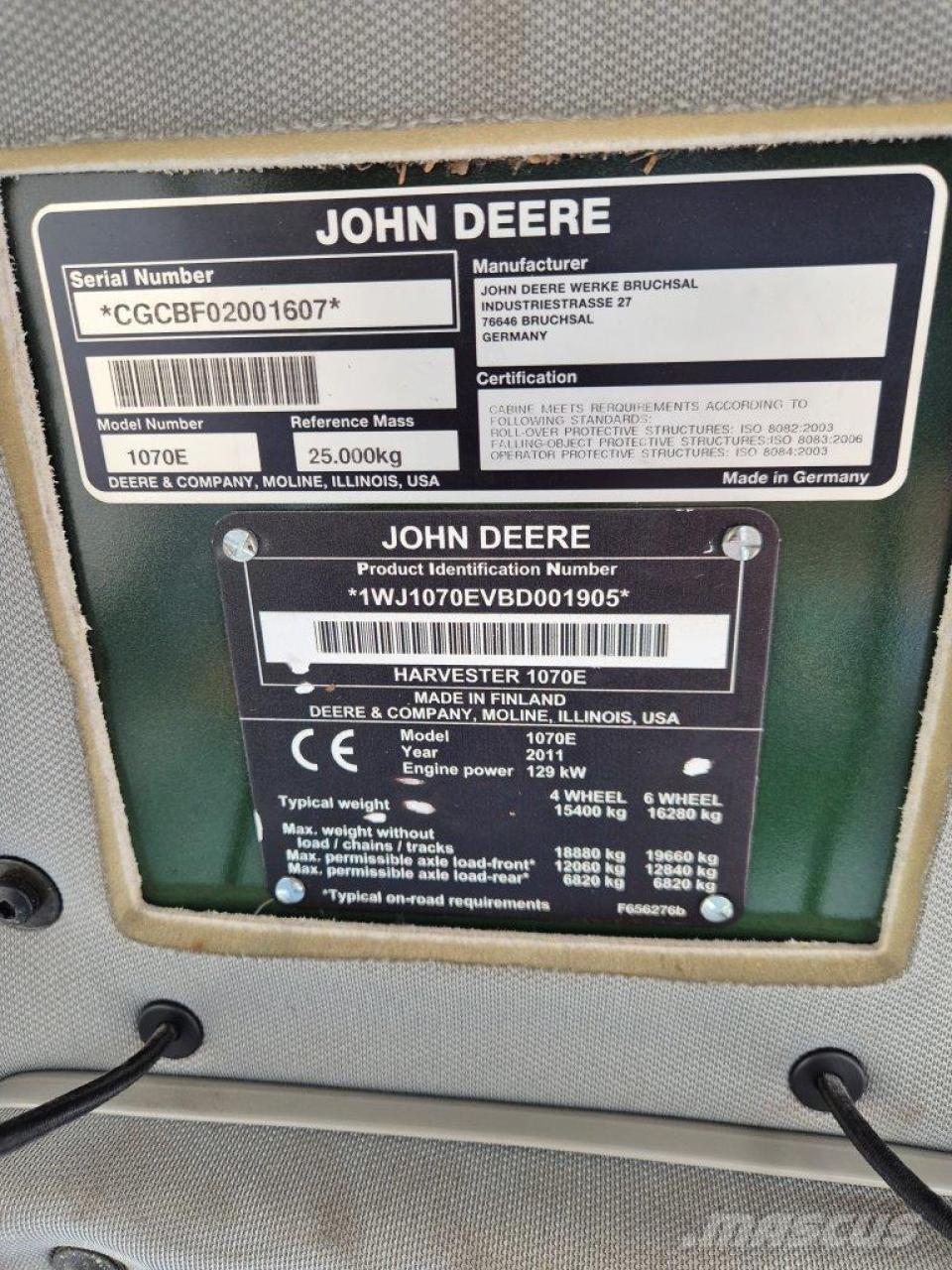 John Deere 1070 E Cosechadoras