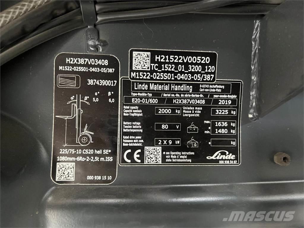 Linde E 20H-01/600 Carretillas de horquilla eléctrica