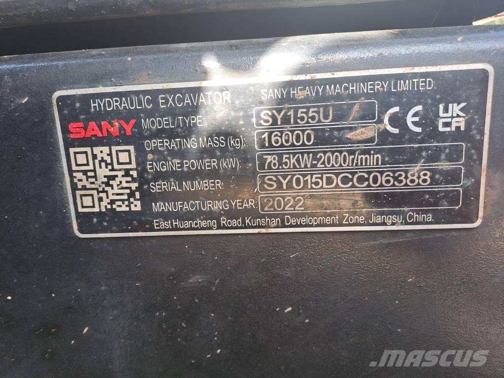 Sany SY 155 U Excavadoras de cadenas