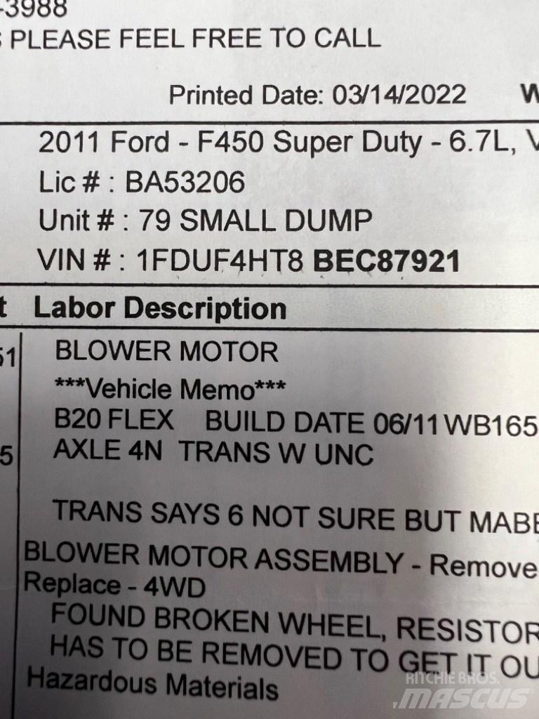 Ford F450 SUPER  DUTY Construcción - Otros