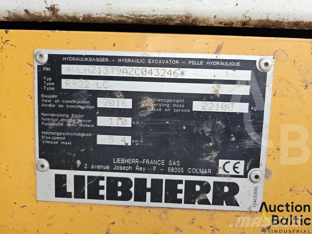 Liebherr R922 LC Excavadoras de cadenas