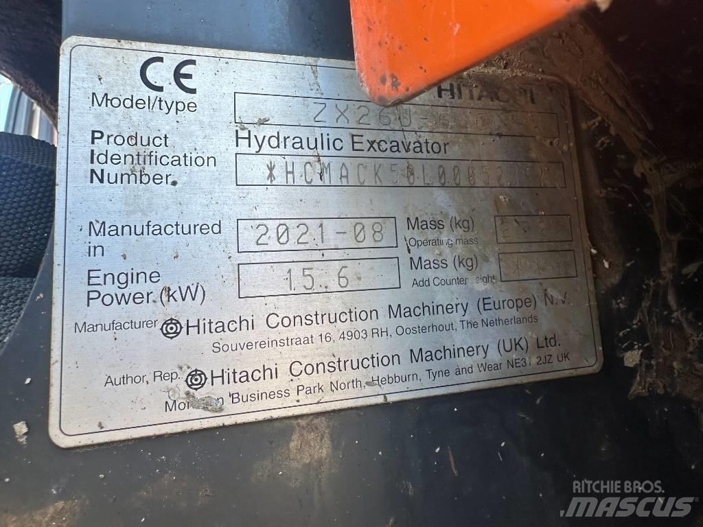 Hitachi ZX 26 U-6 Mini excavadoras < 7t