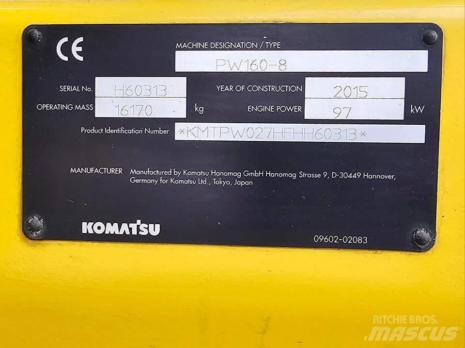 Komatsu pw 160 -8 Excavadoras de ruedas