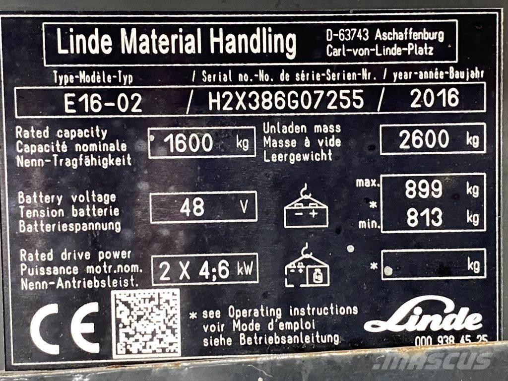 Linde E16-02 Carretillas de horquilla eléctrica