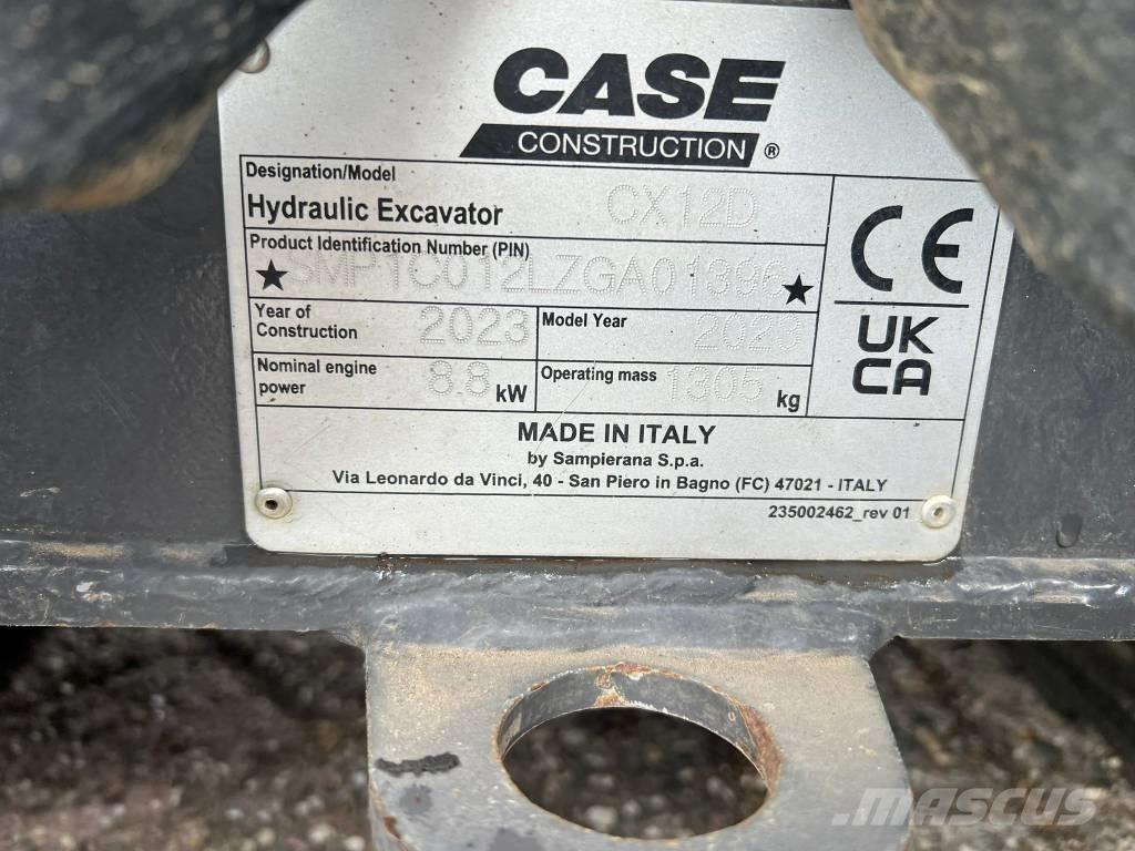 CASE CX 12 D Mini excavadoras < 7t