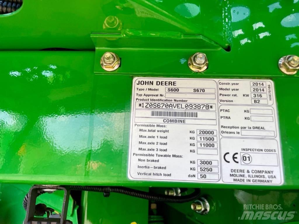 John Deere S 670 i Cosechadoras combinadas