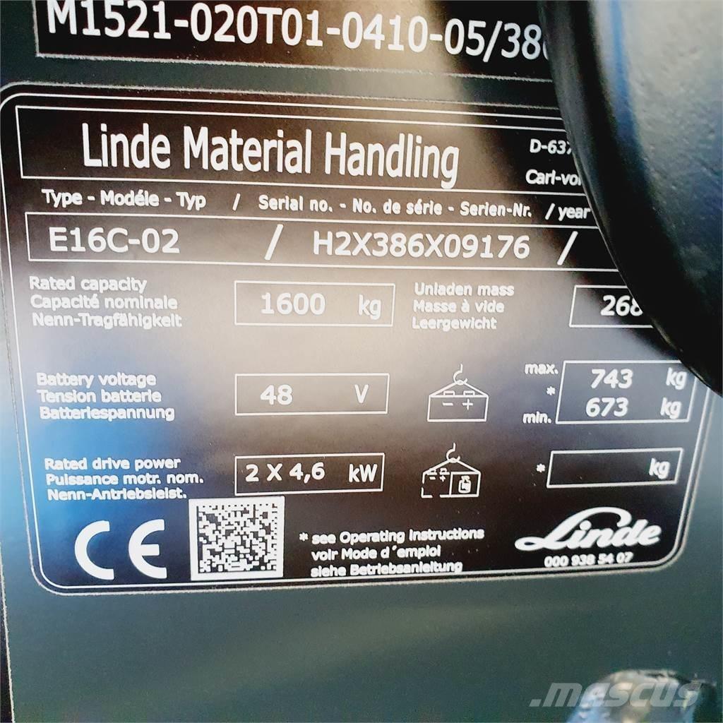 Linde E16C Carretillas de horquilla eléctrica