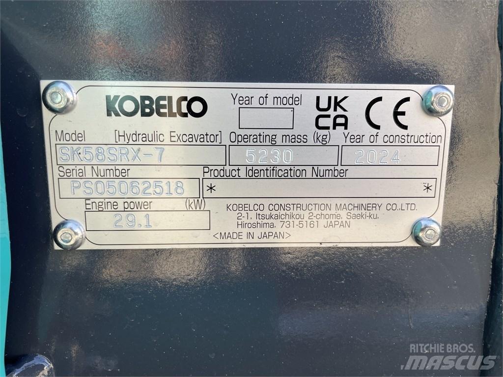Kobelco SK 58 SRX-7 Mini excavadoras < 7t