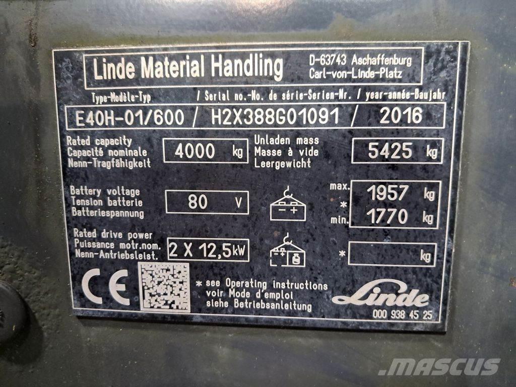 Linde E40H-01/600 Carretillas de horquilla eléctrica