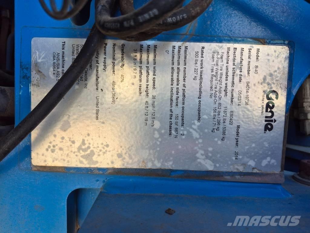 Genie S 40 Plataformas de trabajo telescópica
