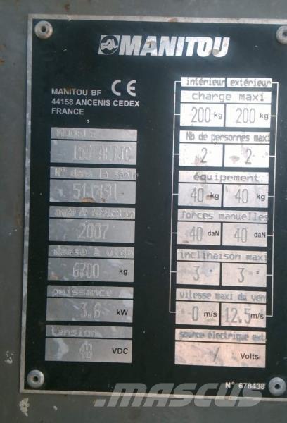 Manitou 150 AETJC Plataforma de trabajo articulada