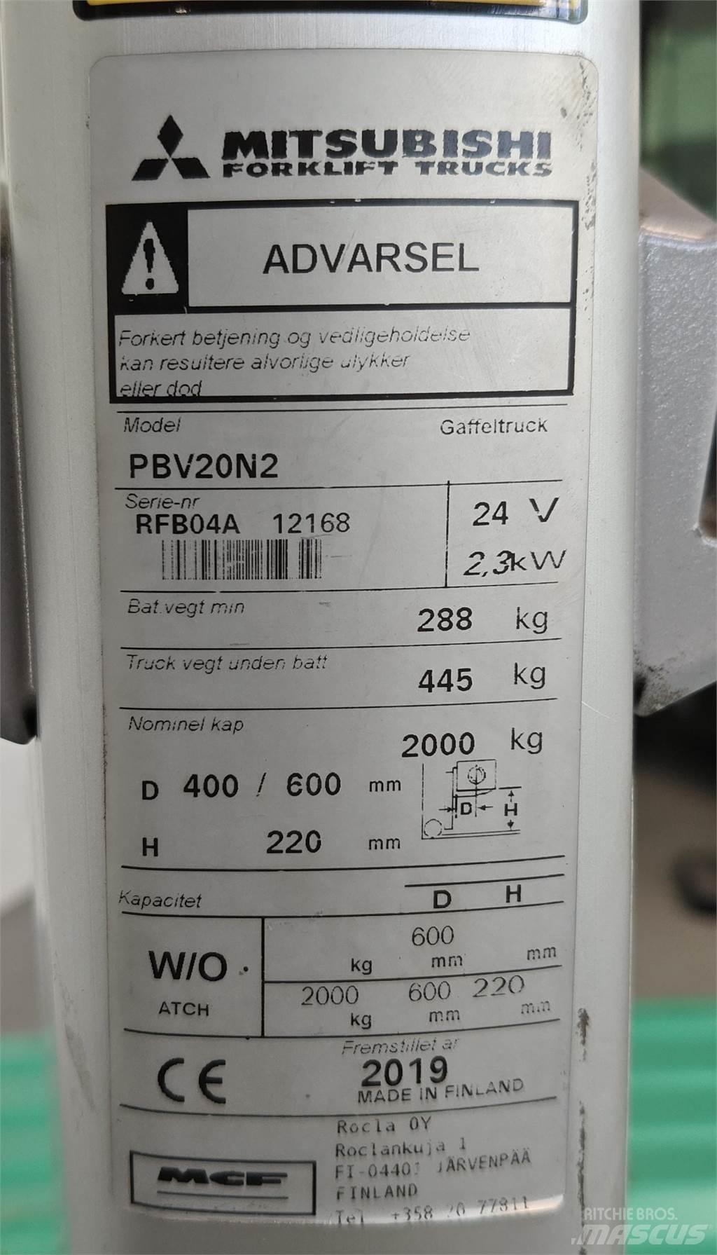 Mitsubishi PBV20N2 Otras carretillas elevadoras