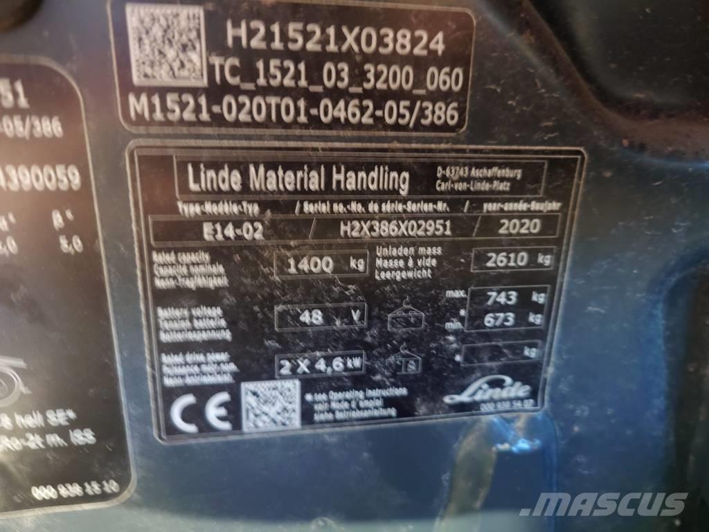 Linde E14/386 Carretillas de horquilla eléctrica