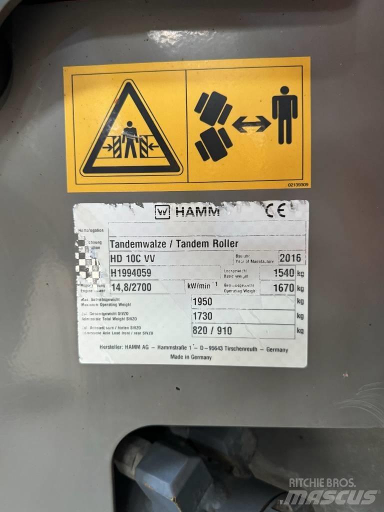 Hamm HD 10 C VV Rodillos de doble tambor