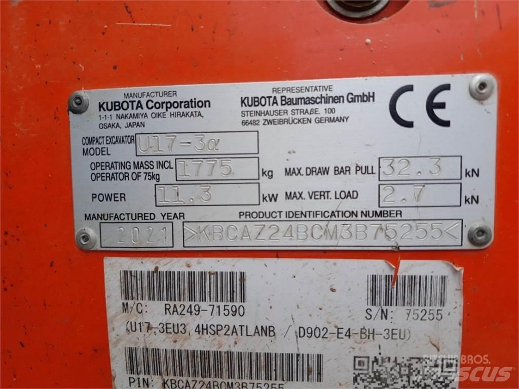 Kubota U17-3 Mini excavadoras < 7t