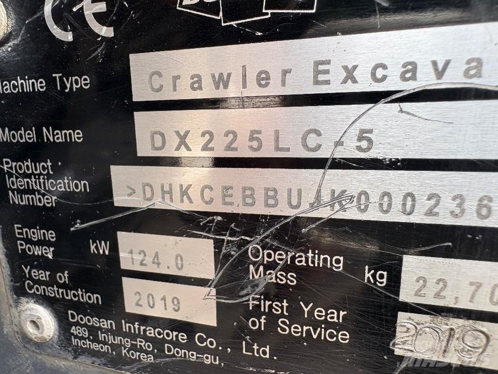 Doosan DX 225 LC-5 Excavadoras de cadenas