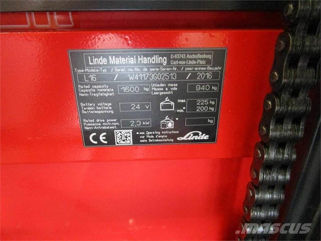 Linde L16I Apiladores eléctricos