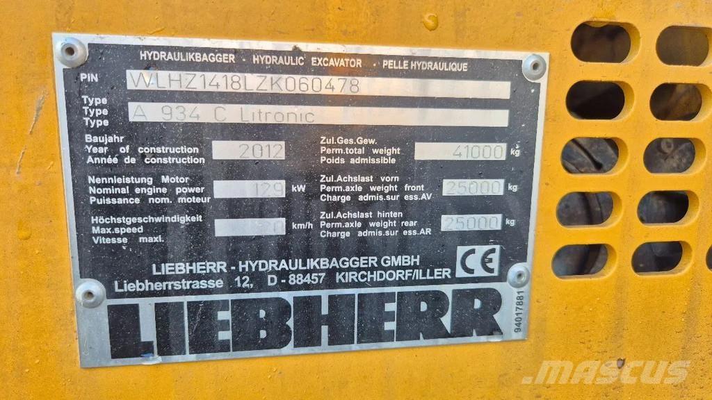 Liebherr A 934 C Excavadoras de manutención