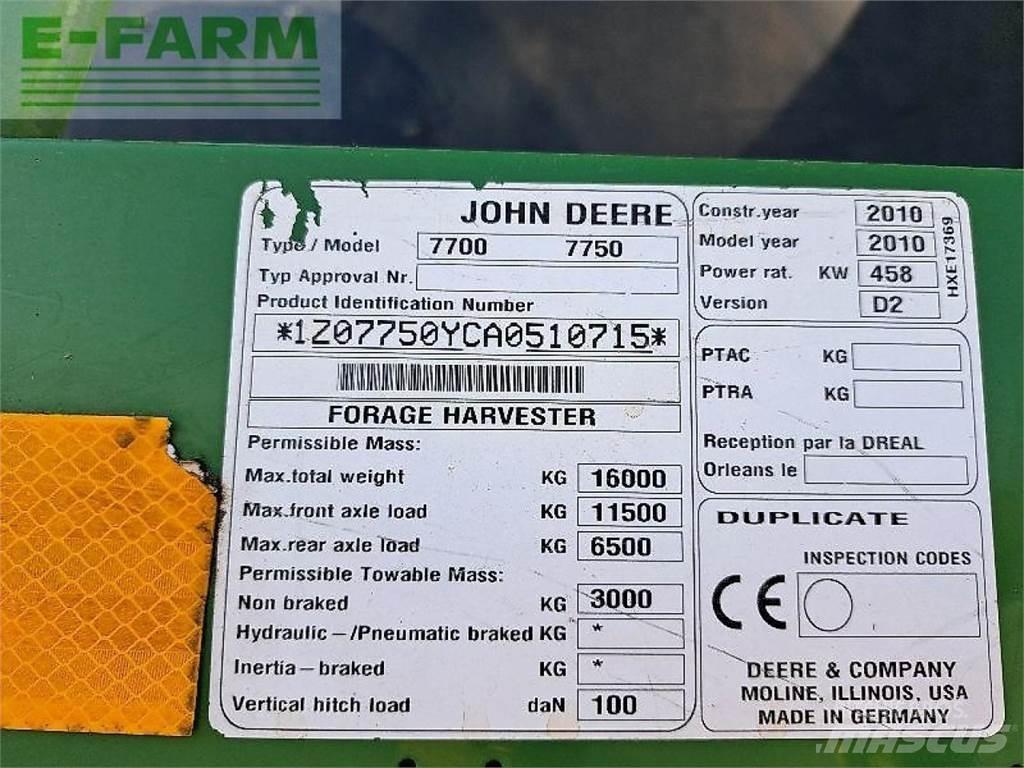 John Deere 7750 Picadoras de forraje autopropulsadas