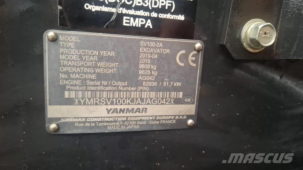 Yanmar SV 100-2A Excavadoras 7t - 12t