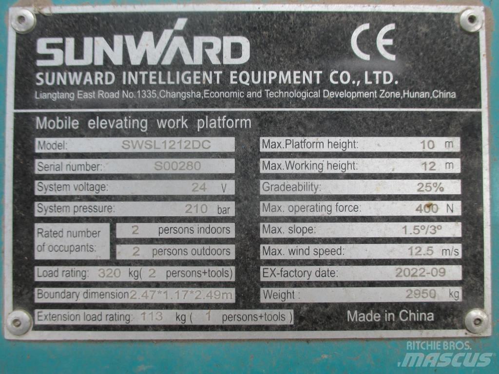 Sunward SWSL 1212 DC Plataformas tijera