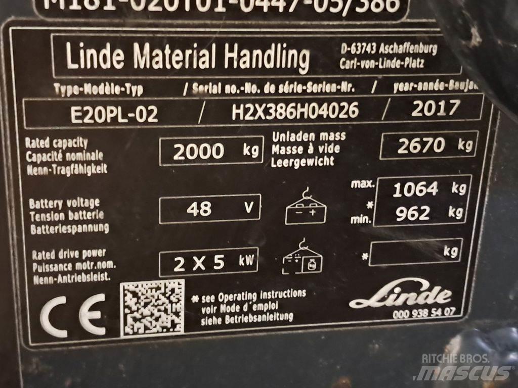 Linde E20PL-02 Carretillas de horquilla eléctrica