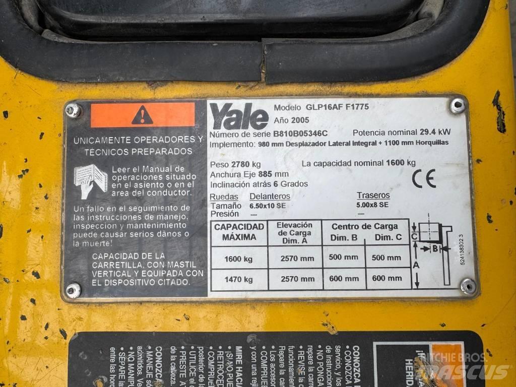 Yale GLP 16 AF F1775 Carretillas LPG