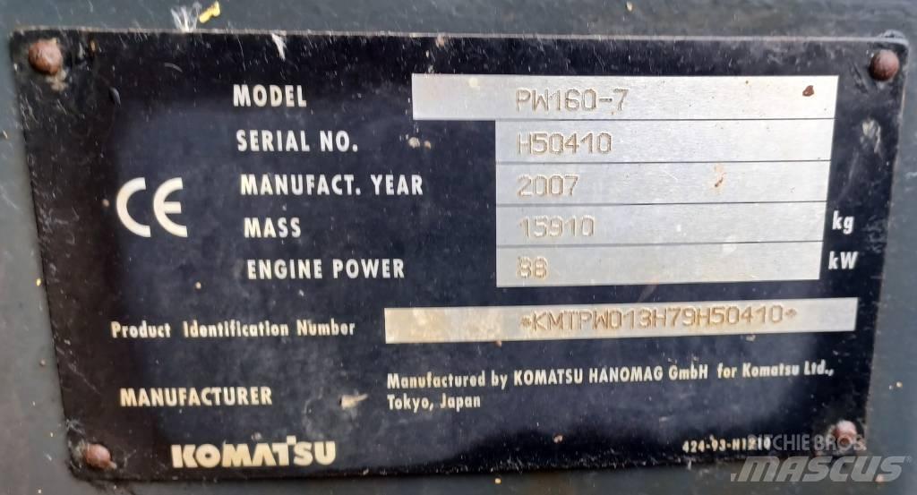 Komatsu PW 160-7 Excavadoras de ruedas