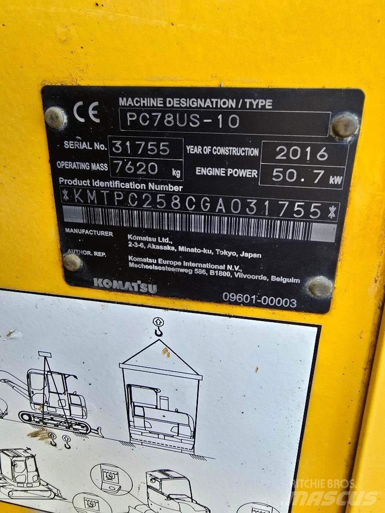 Komatsu Pc 78us-10 Excavadoras 7t - 12t