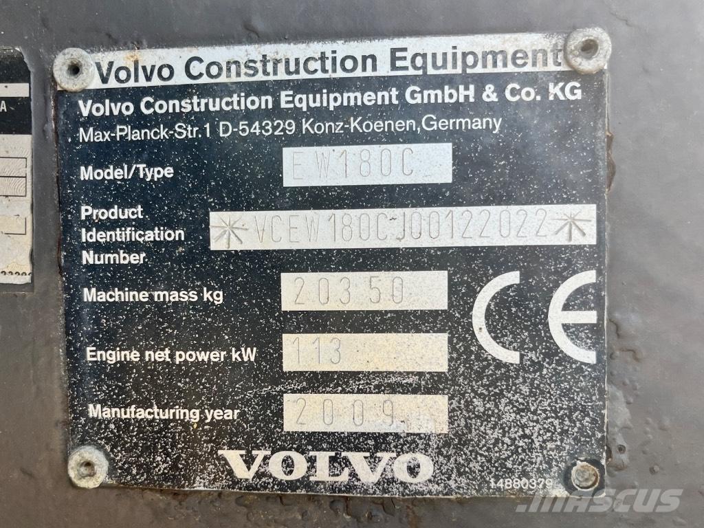 Volvo EW 180 C Excavadoras de ruedas