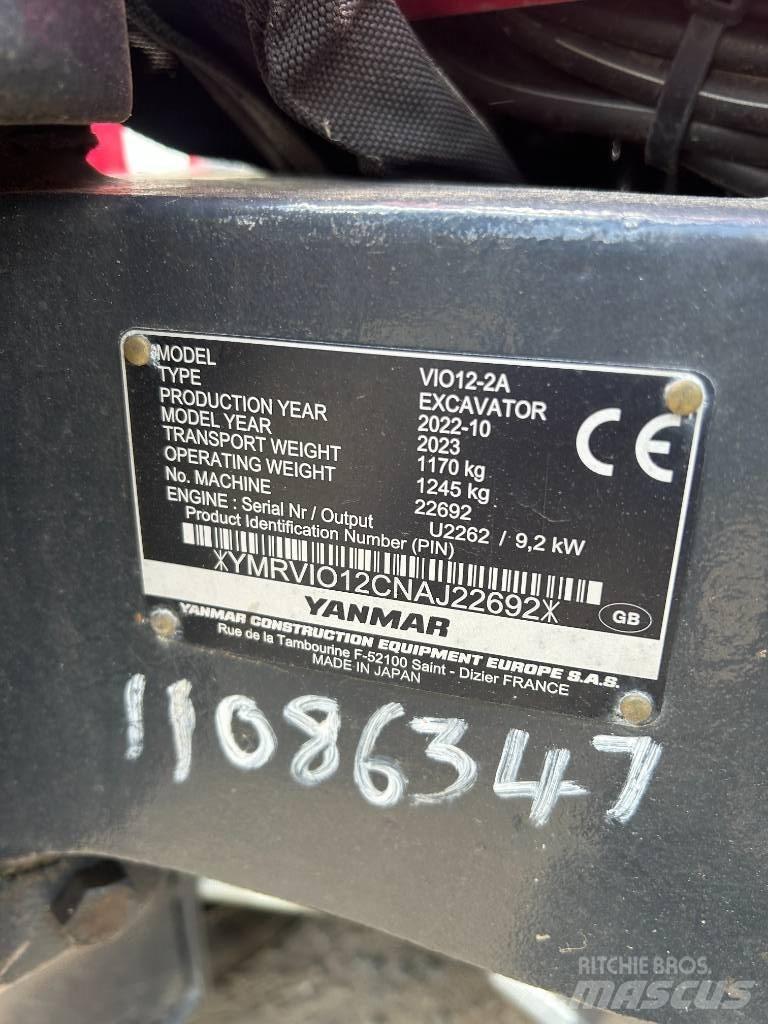 Yanmar VIO12-2A Mini excavadoras < 7t