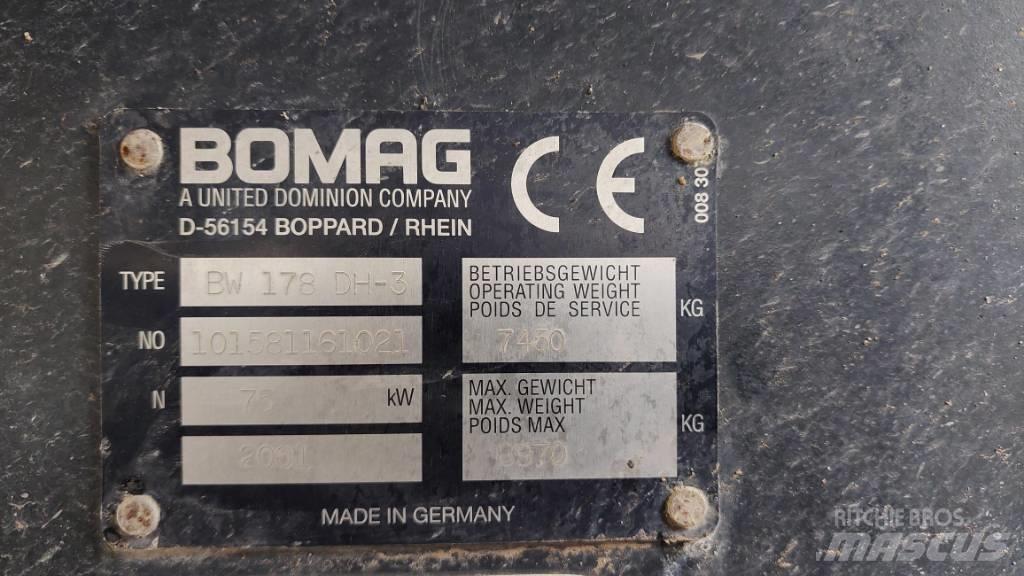 Bomag BW 178 D H-3 Rodillos de doble tambor