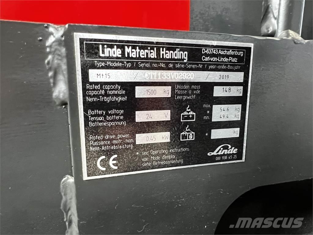 Linde MT15 Apiladores eléctricos