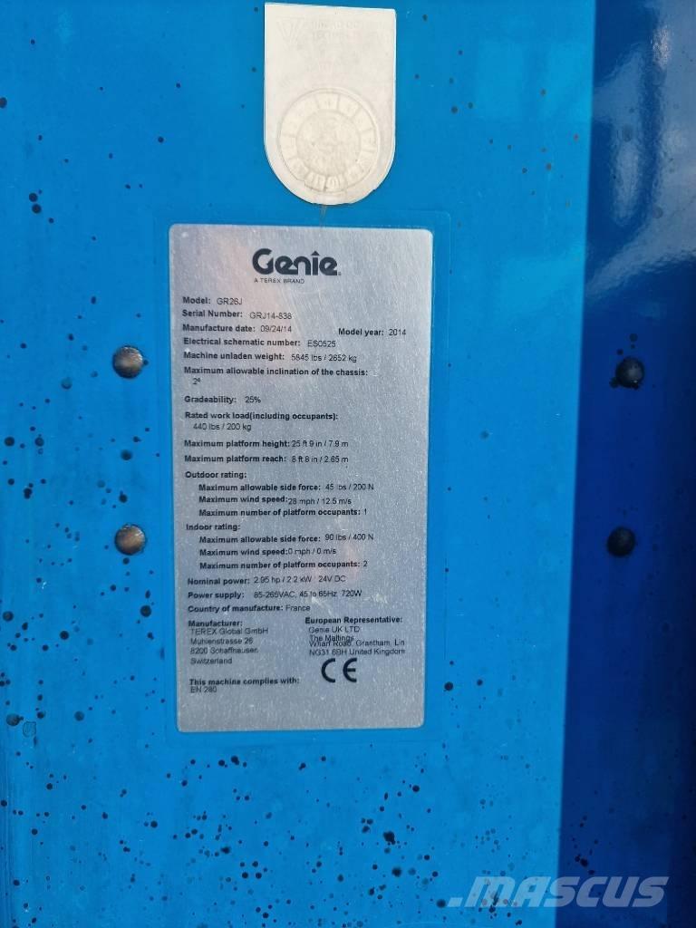 Genie GR 26 J Ascensores de personal y montacargas de acceso