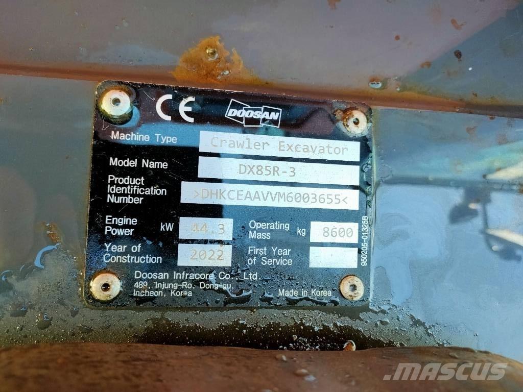 Doosan DX85R-3 Mini excavadoras < 7t
