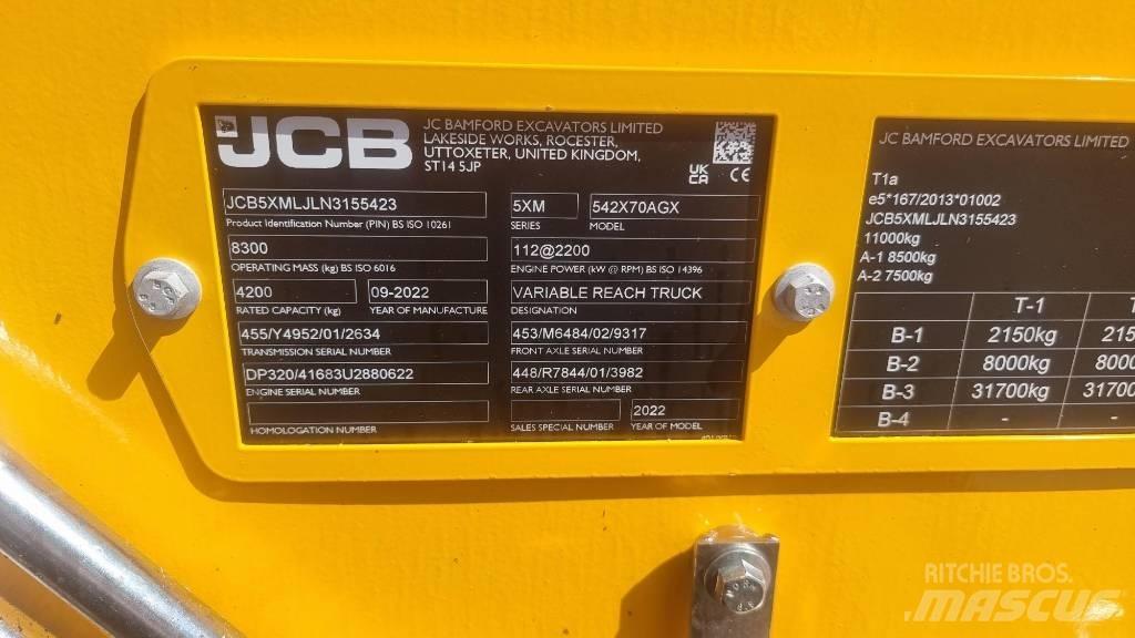 JCB 541-70 Agri Xtra Manipuladores telescópicos agrícolas
