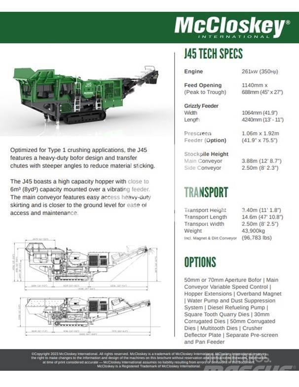 McCloskey J45 Trituradoras