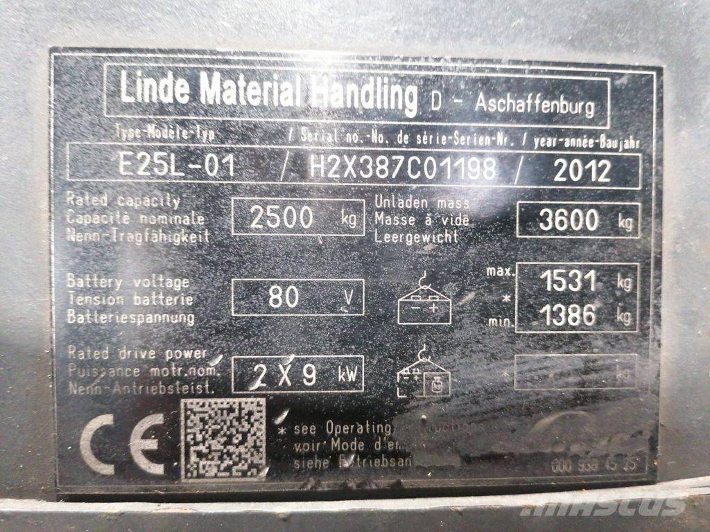 Linde E25L-01 Carretillas de horquilla eléctrica