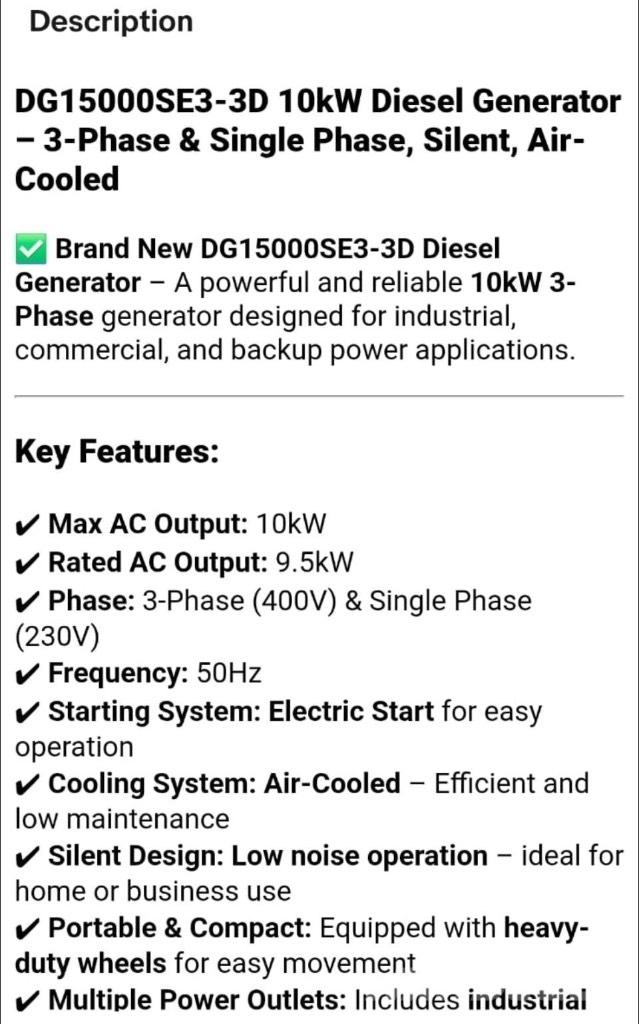  DG 15000SE3-3D Generadores diesel