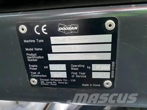 Doosan DX170W-5 Excavadoras de ruedas