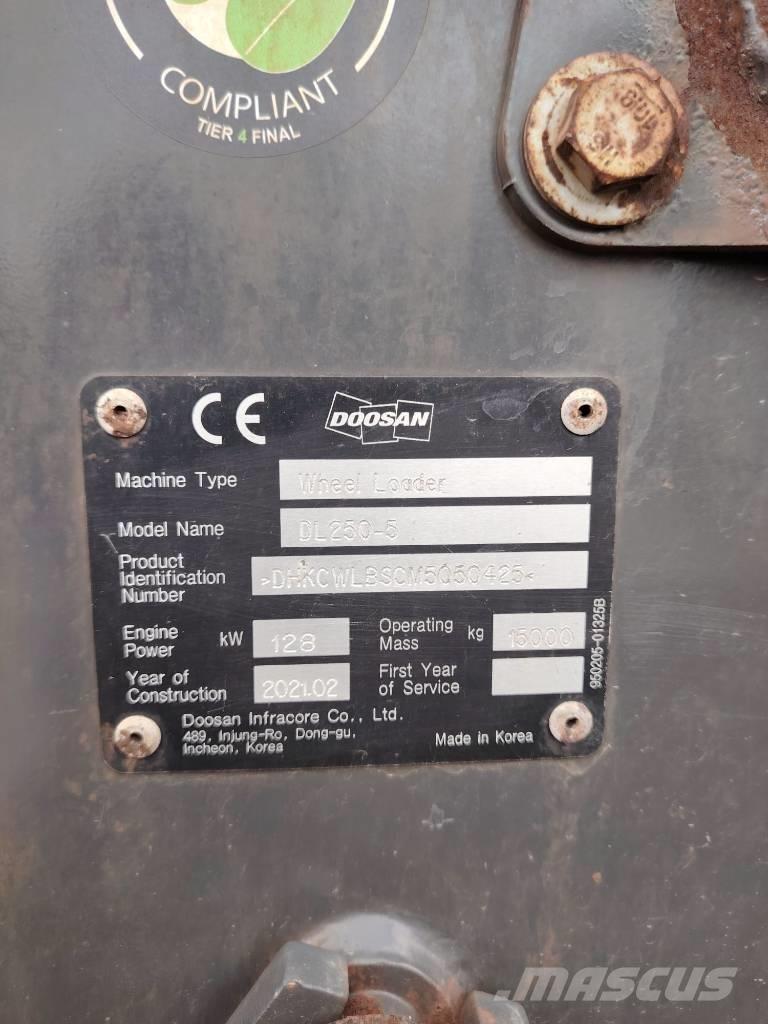 Doosan DL 250 Cargadoras sobre ruedas