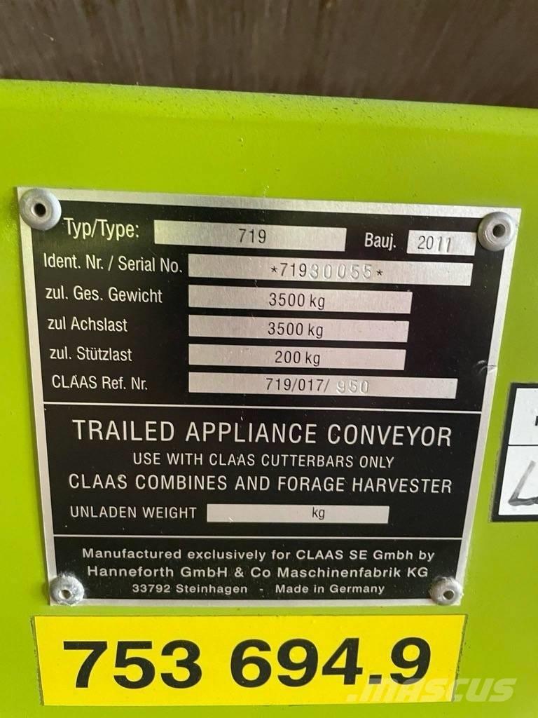 CLAAS V 750 Cabezales de cosechadoras combinadas